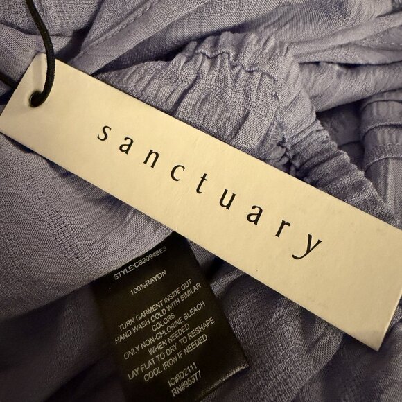 Sanctuary Women's Blouse Cooler Nights Peasant Tie Neck Lavender Size XXL NEW - Picture 8 of 12